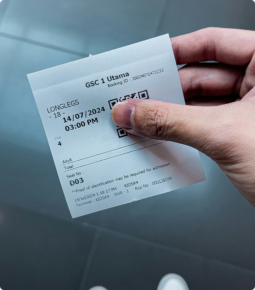 Receipt in hand